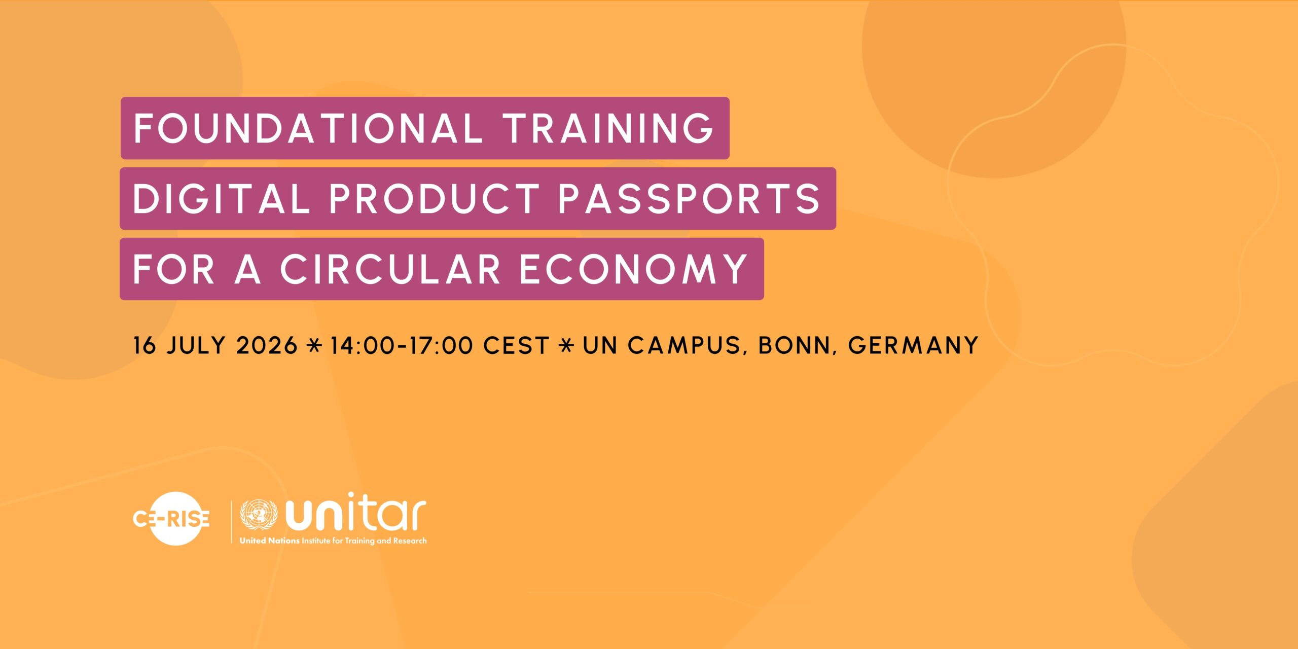 Training in Bonn, Germany: Digital Product Passports (DPP) for a Circular Economy Training in Bonn, Germany: Digital Product Passports (DPP) for a Circular Economy